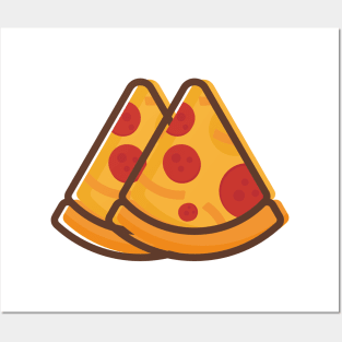 Two pizza vector icon tshirt Posters and Art